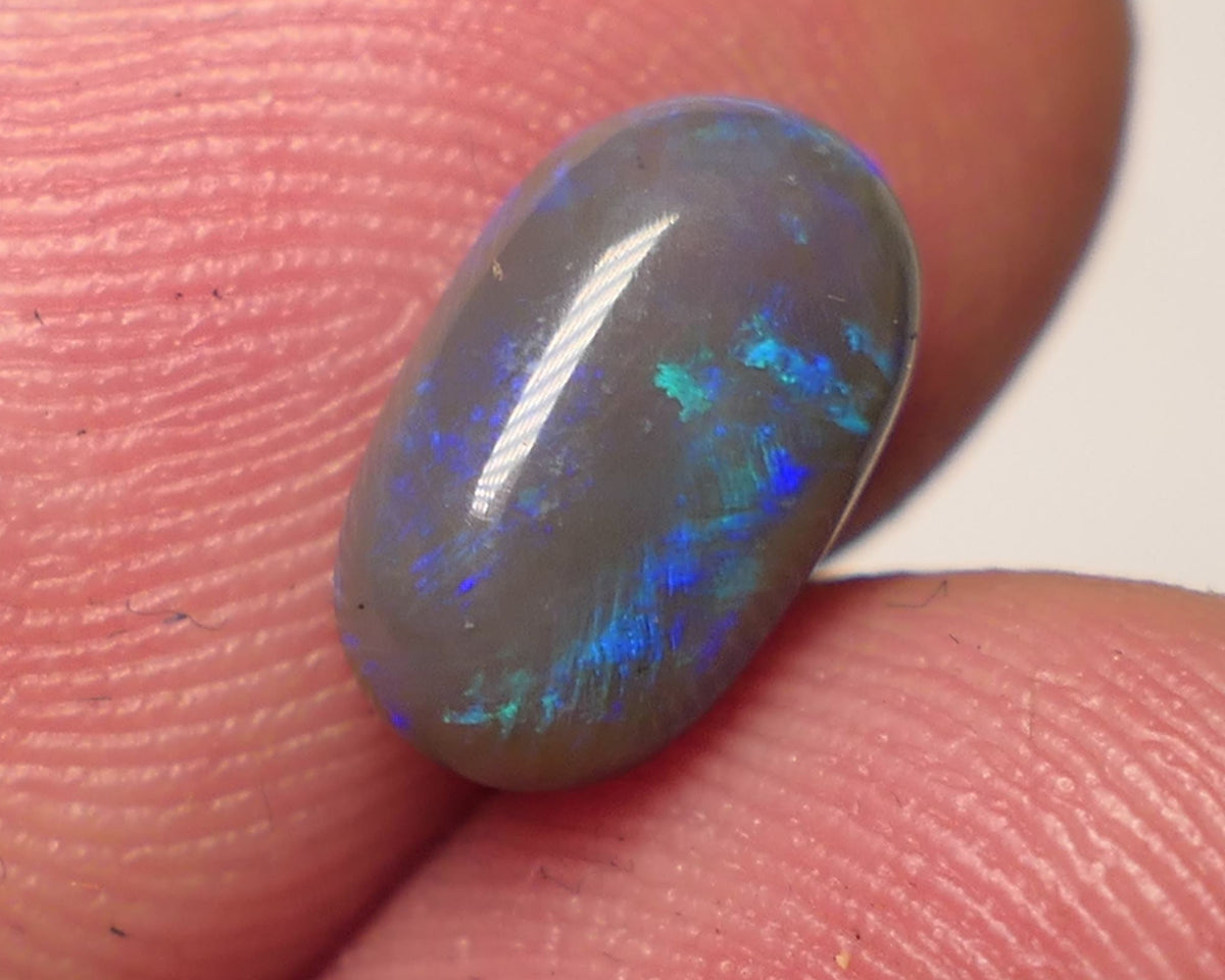 Lightning Ridge Dark Opal Gemstone 1.7cts Jewellery Grade N5 Body Tone B4 Brightness Rolling Green / Blue fires 10x6x3mm WAC68