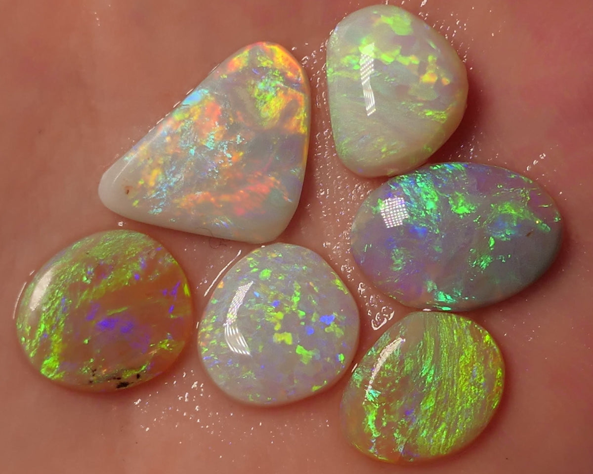 Lightning Ridge Opal Rubs/Preforms Jewellery Makers parcel Gem Grade Light Dark & Crystal Miners Bench® Preforms 12.6cts Gorgeous Vivid Vibrant Super bright Multifires 14x10x2mm to 11x8x2mm WAC67