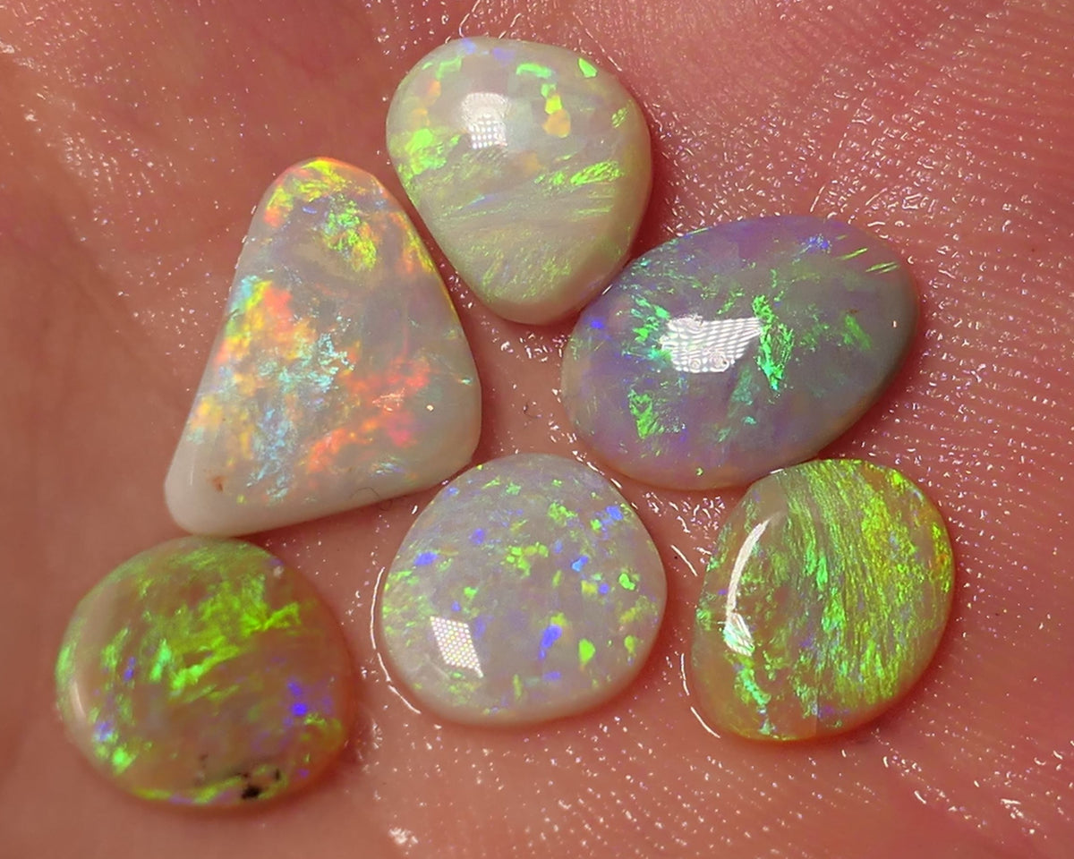 Lightning Ridge Opal Rubs/Preforms Jewellery Makers parcel Gem Grade Light Dark & Crystal Miners Bench® Preforms 12.6cts Gorgeous Vivid Vibrant Super bright Multifires 14x10x2mm to 11x8x2mm WAC67