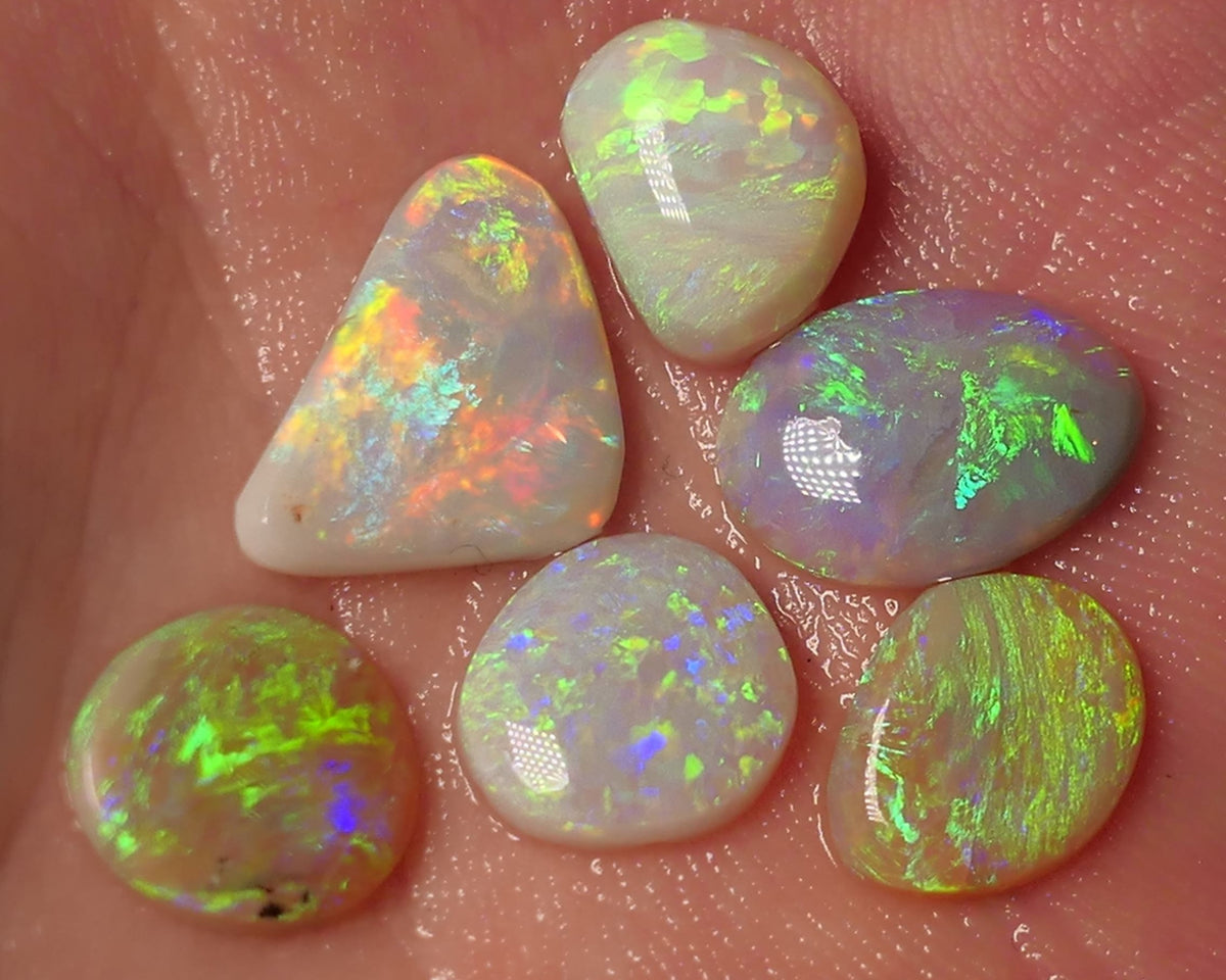 Lightning Ridge Opal Rubs/Preforms Jewellery Makers parcel Gem Grade Light Dark & Crystal Miners Bench® Preforms 12.6cts Gorgeous Vivid Vibrant Super bright Multifires 14x10x2mm to 11x8x2mm WAC67