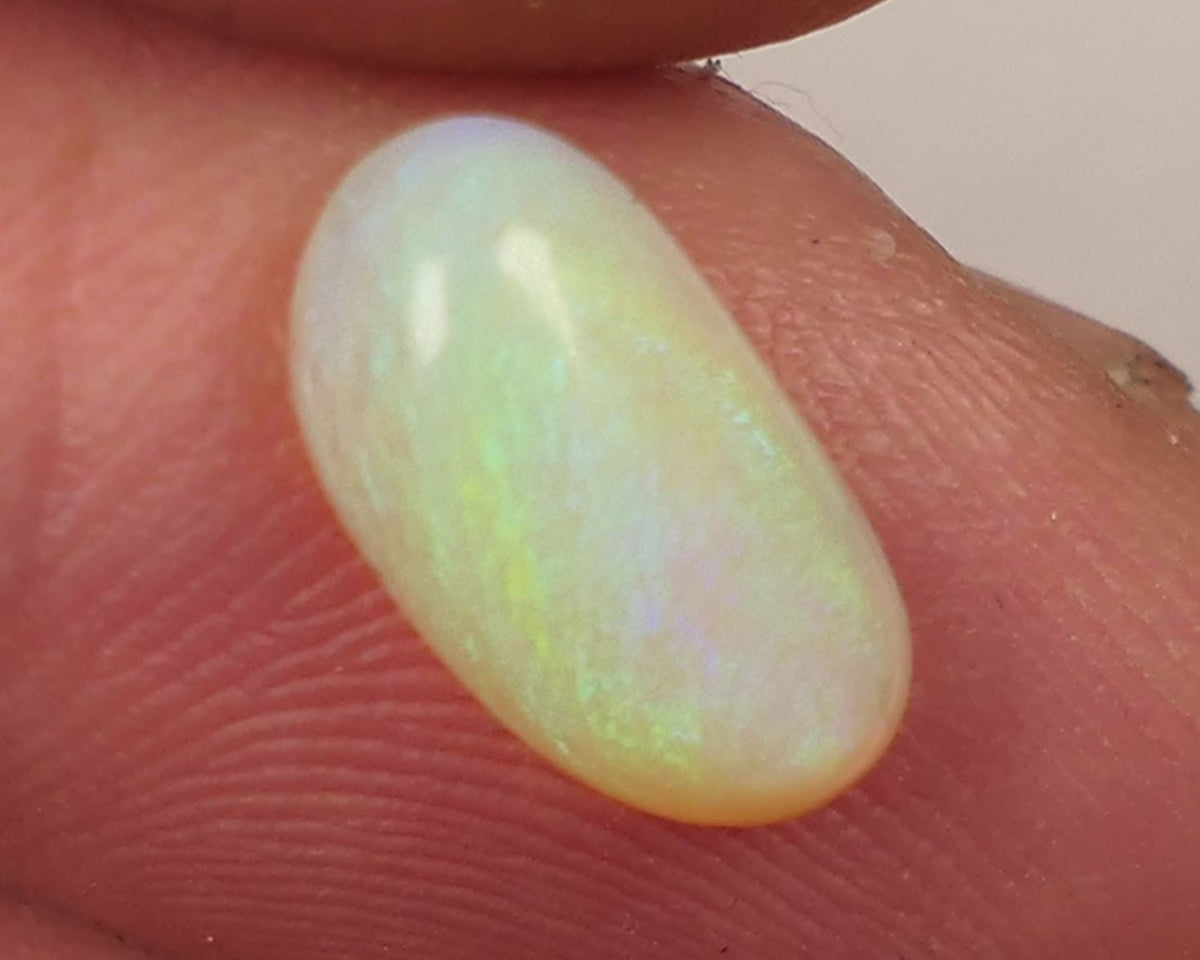 Lightning Ridge N8 Light Crystal opal Gemstone 1.7cts Polished ready for setting Nice Multifires 12x6x3mm SKU#0410