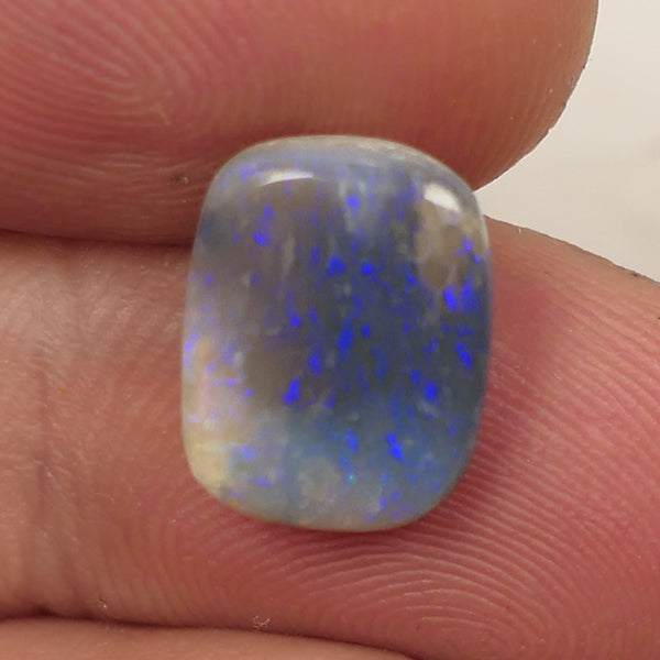 Lightning Ridge Dark Crystal opal Picture Stone Gemstone 3.7cts Polished ready for setting Nice Blue colours 12x9x4mm SKU#0406