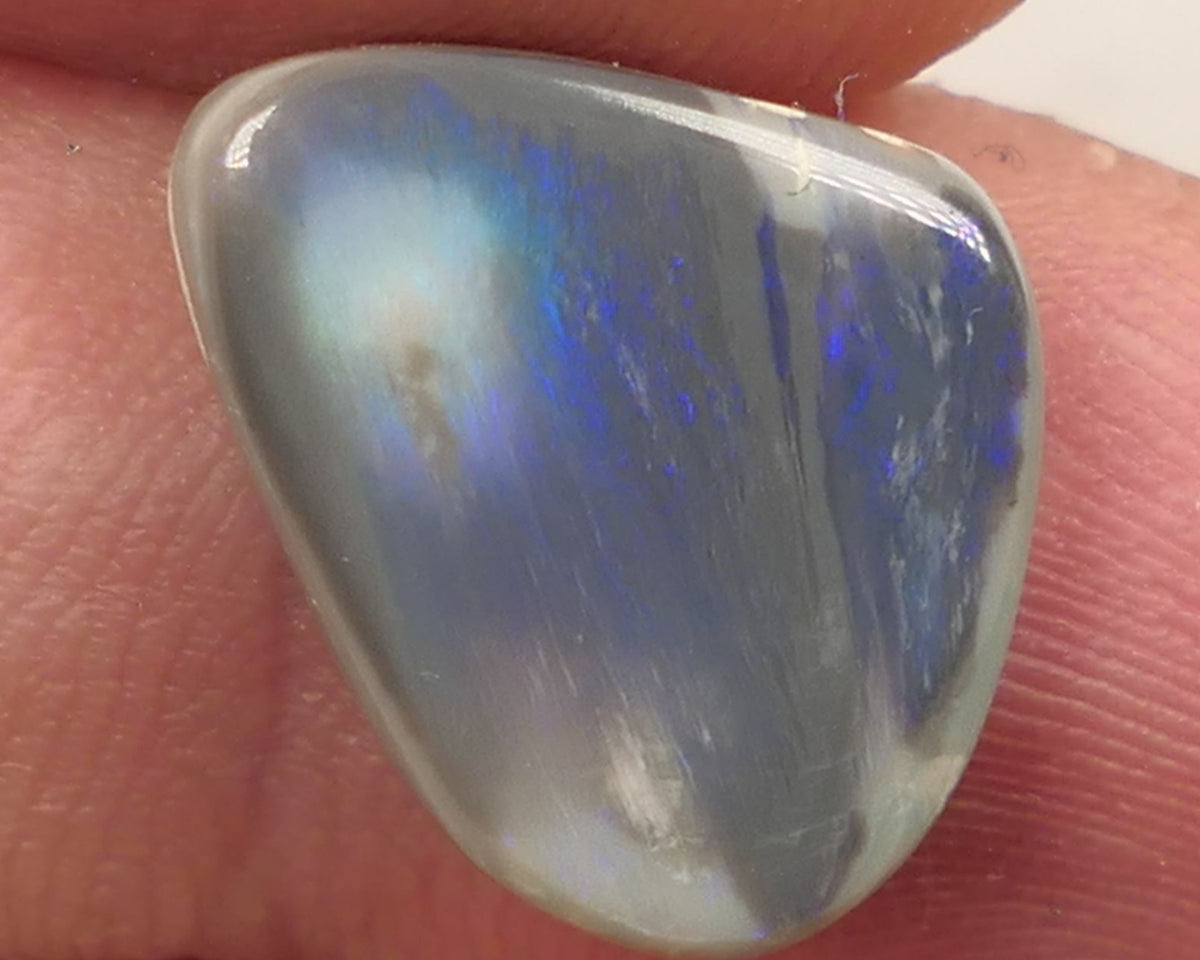 Lightning Ridge Dark Crystal opal Picture Stone Gemstone 4.65cts Polished ready for setting Some Blue colours 15x12x3.5mm SKU#0407