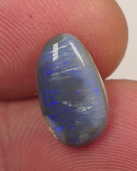 Lightning Ridge Dark Crystal opal Picture Stone Gemstone 2.7cts Polished ready for setting Nice Blue colours 13x7x3mm SKU#0403