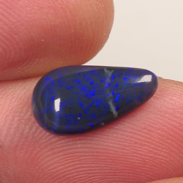 Lightning Ridge Black Crystal opal Gemstone N4 2.55cts Polished ready for setting Nice Blue colours 14x7x4mm SKU#0405