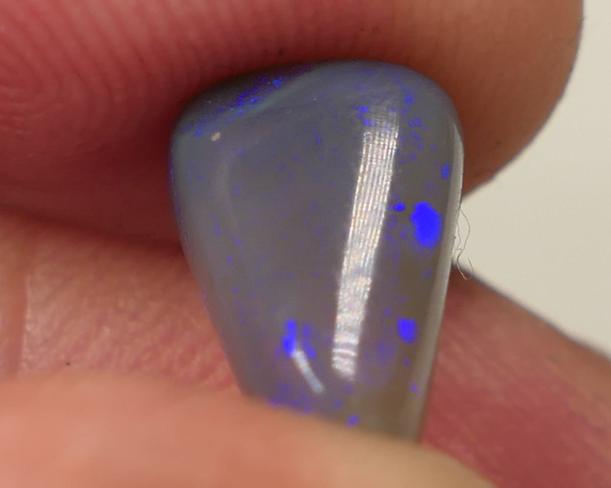 Lightning Ridge Dark Crystal opal Gemstone 3.3cts Polished ready for setting Some Nice Blue colours 12x8x5mm SKU#0444