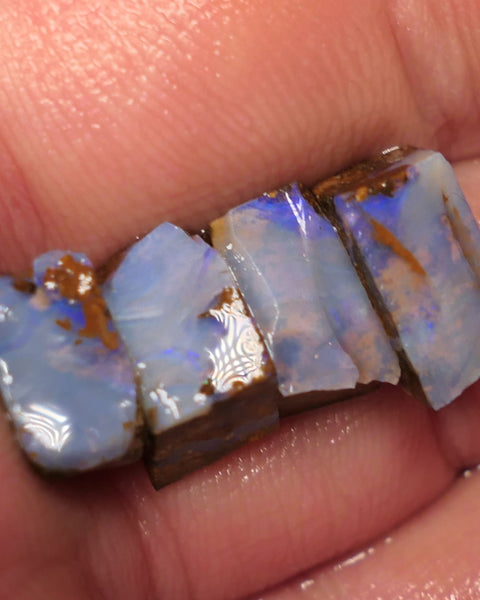 Queensland Boulder opal 16.75cts rough / slice / rubs Perfect for ring stones Koroit some fires 10x8x6mm to 10x7x5mm 0449