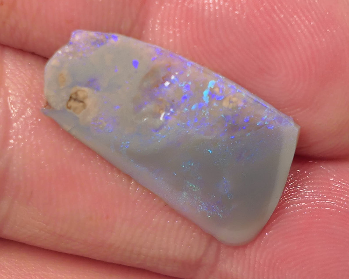 Lightning Ridge Opal Dark Base Seam Rough Rub 4cts Bright Multifires Thin suit inlay 25x13x1mm 0515