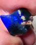 Lightning Ridge Opal Black Base Seam Rough Rub 3.5cts Electric Display of Super Super Bright Blues 13x11x4mm 0542