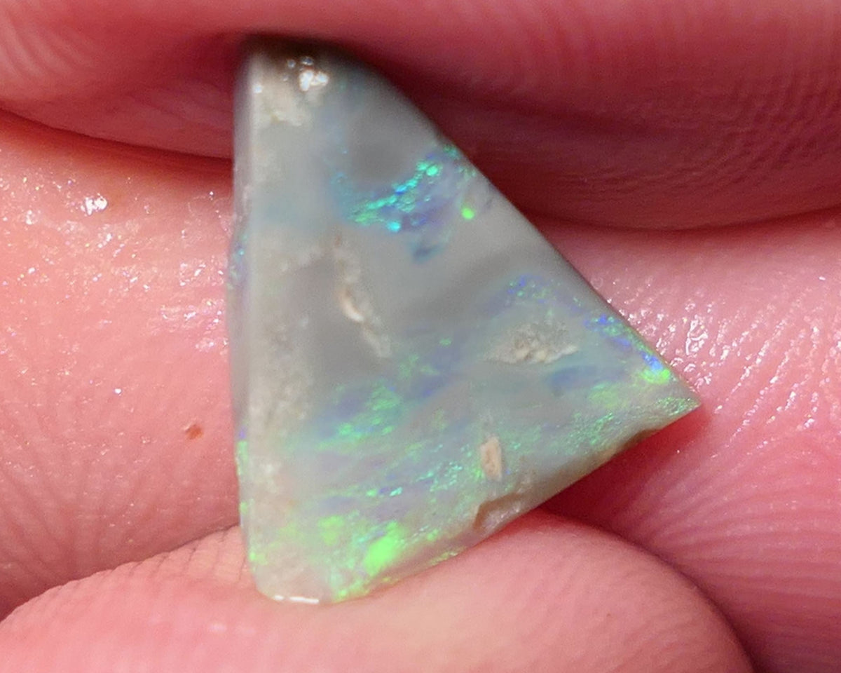 Lightning Ridge Opal Dark Base Seam Rough Rub 1.6ct Some Nice Multifires to face 12x10x2mm 0552