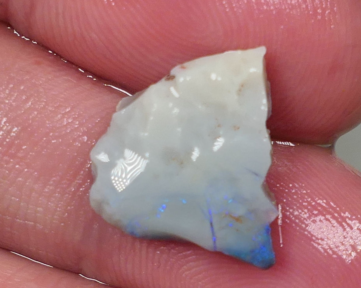 Lightning Ridge Opal Crystal Seam formations Rough Rub Pair  10ct some Blue & Green colours 15x14x4mm & 15x13x3mm 0630