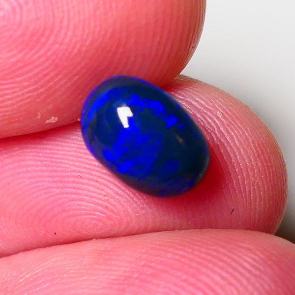 Lightning Ridge Black Crystal Opal Gemstone 2.40cts Gem Grade Mulga® N4 Black Body Tone High dome B6 Brightness Stunning Royal Blues 10x6x5mm UK07