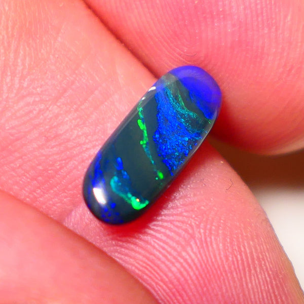 Lightning Black Opal Gemstone 2.4cts Gem Grade Mulga® N3 Black Body Tone B4 Brightness Stunning Multifires 15x6x3mm UK06