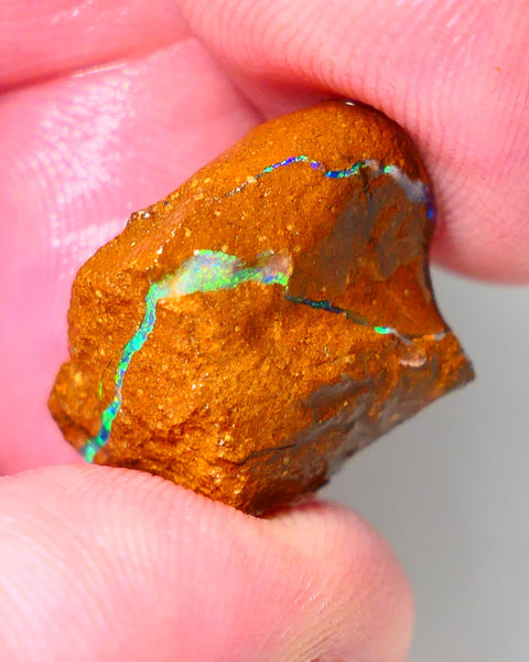 Queensland Boulder Matrix opal 20cts rough Winton Amazing very Unique & Bright colour in veins  18x15x10mm WAE11