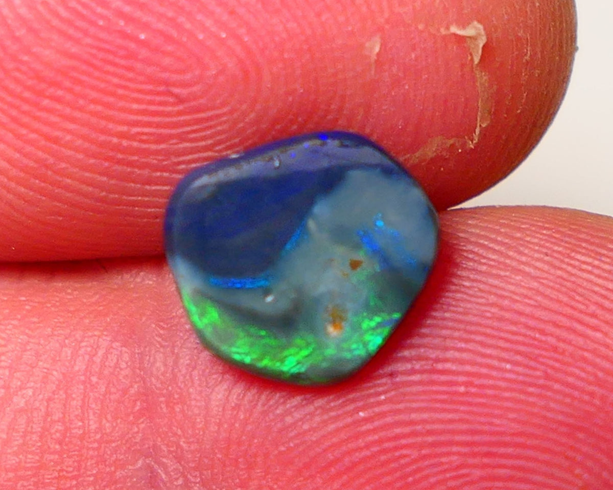 Lightning Ridge Black opal Picture Stone Gemstone 1.95cts Polished ready for setting Bright Green & Blue fires 10x8x2.5mm 0706