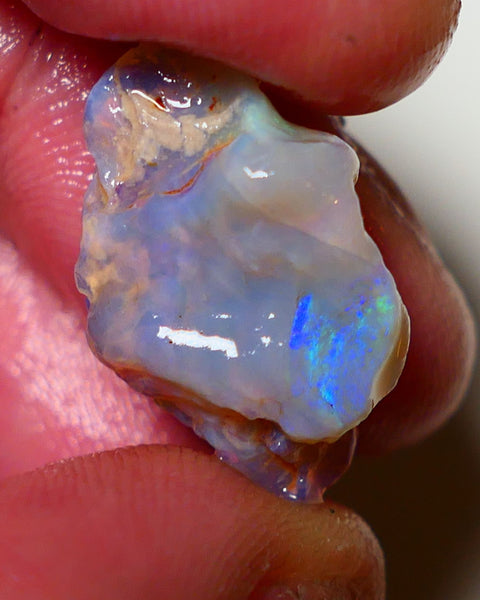 Lightning Ridge Rough Opal 11cts Crystal Untouched Knobby showing some Blue Green 21x13x9mm 0810