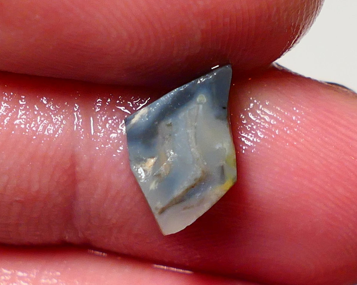 Lightning Ridge Opal Dark Base Seam Rough Rub 2.00cts Stunning Bright Blues 10x7x3mm 0910