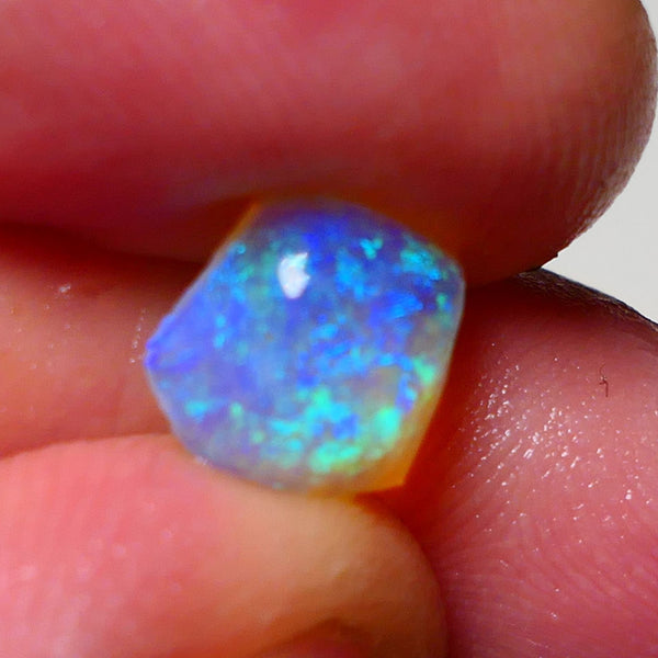 Lightning Ridge Gem Opal Crystal Base knobby Rough Rub 1.85cts Clean Gorgeous Stunning Vibrant Bright fires 9x8x3mm 0955