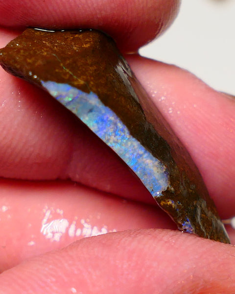 Queensland Boulder opal 18cts rough Winton  Bars to exposed with colour 30x15x6mm 0909