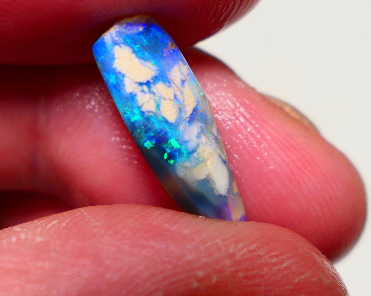 Lightning Ridge Opal Dark Base Opalised fossil Rough Rub 3.25cts Some gorgeous Bright fires showing 18x6x4mm 0907