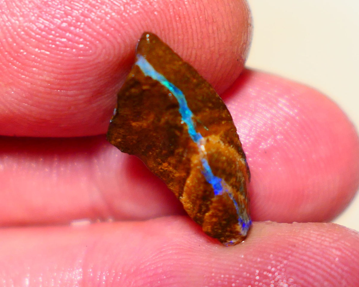 Queensland Boulder Boulder opal 9.30cts rough Winton gorgeous veins with nice fires 21x12x7mm 1126