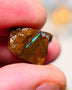 Queensland Boulder Boulder opal 6.40cts rough rub with some nice Gren/Blue fires in the vein 16x12x4.5mm BO-007