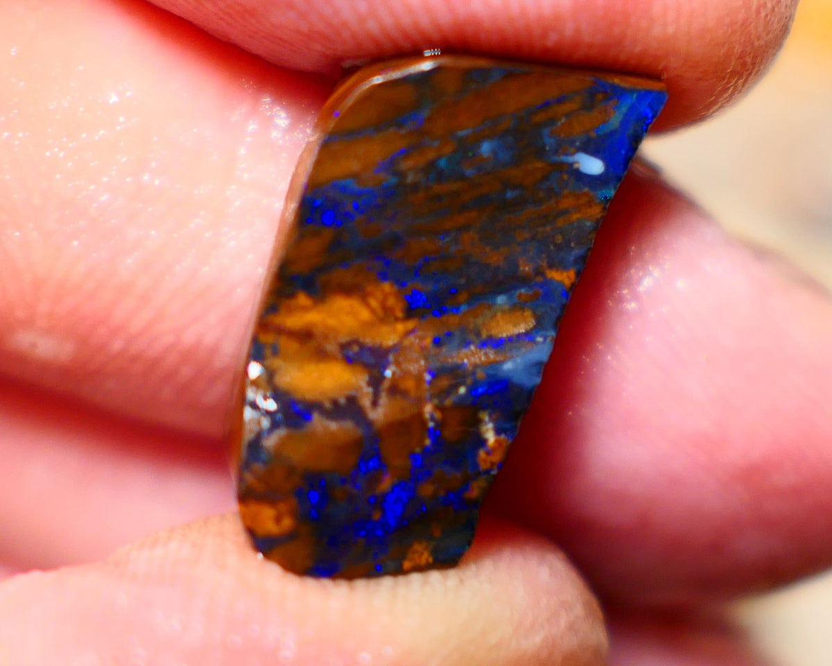 Queensland Boulder Boulder opal 15cts rough Winton gorgeous veins lots nice Bright Blue fires 18x10x7mm BO001