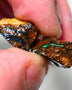 Queensland Boulder Boulder opal 17cts rough Winton veins with nice fires 15x11x7mm & 15x9x7mm BO-021