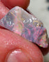 Mulga Rough Opal 8.90cts Stunning Dark Base Seam Orange/Pink Dominant Multi colour fires to Cut / carve & polish 27x12x5mm 1135