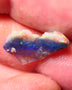 Mulga Rough Opal 2.35cts Stunning Dark Base Seam Orange Blue Dominant Multi colour fires to Cut / carve & polish 18x10x2mm 1142