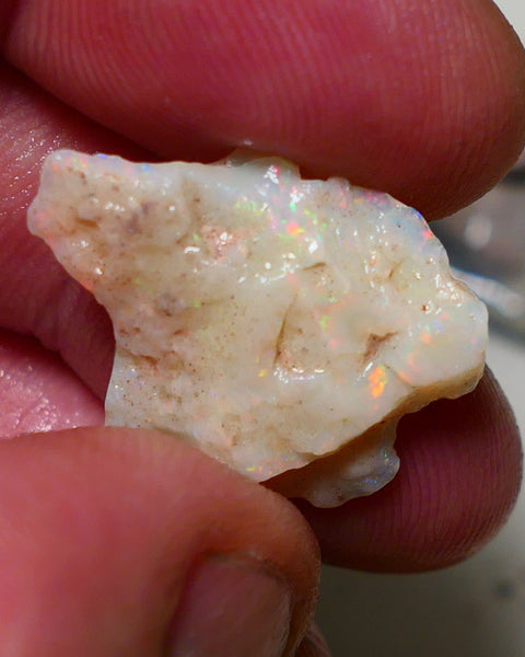 Coober Pedy Opal Rough Light base 10.50cts Gamble nice Orange Dominant Multicolours showing 24x18x5mm 1144