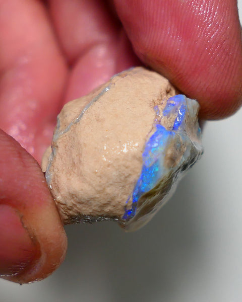 Lightning Ridge Rough Opal 62cts Formation showing nice Blue fires 27x26x19mm 1202