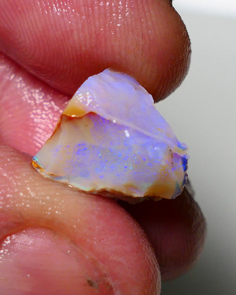 Lightning Ridge Rough Opal 7.50cts Crystal Seam Piece showing nice Bright Blue colours 14x11x9mm 1306