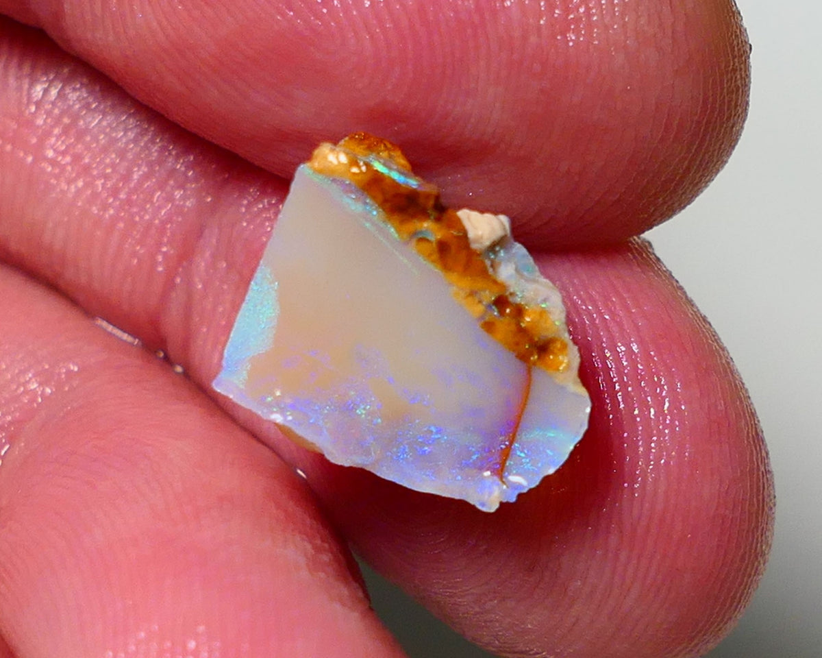 Lightning Ridge Rough Opal 7.50cts Crystal Seam Piece showing nice Bright Blue colours 14x11x9mm 1306