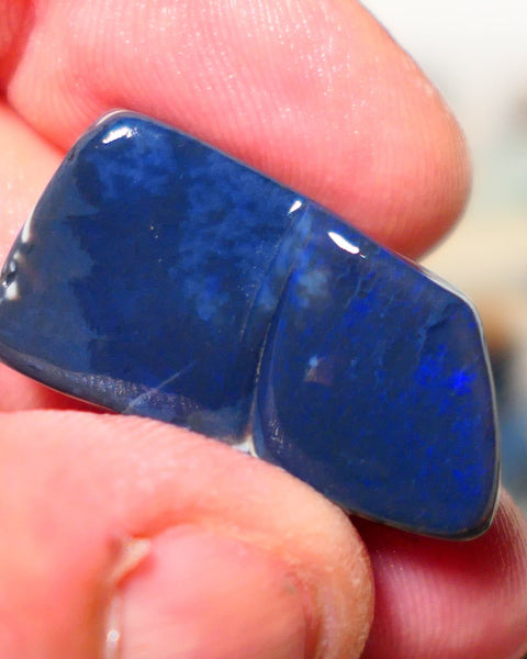 Lightning Ridge Opal Big sized Dark Base Seam Rough Rub 26cts some blue fires showing 29x16x7mm 1326