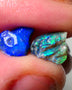 Lightning Ridge Rough Opal 3.00cts Tiny Black & Dark base opals showing nice Bright Fires 9x8x3mm & 10x7x4mm A1535