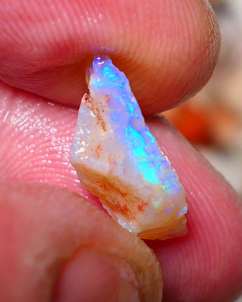 Coober Pedy Rough Opal 4.50cts Crystal Seam showing nice Bright  colours 16x9x6mm A1531