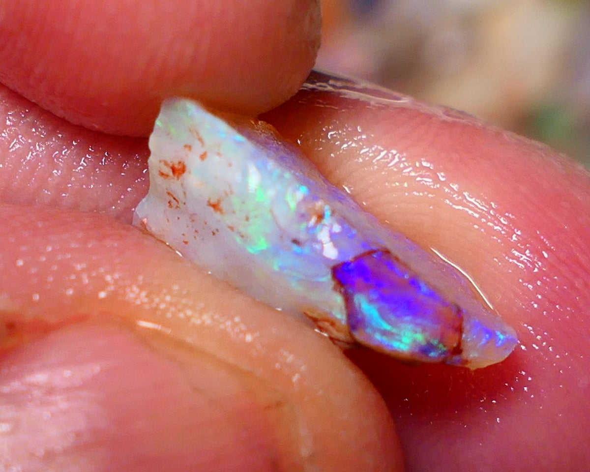 Coober Pedy Rough Opal 4.50cts Crystal Seam showing nice Bright  colours 16x9x6mm A1531