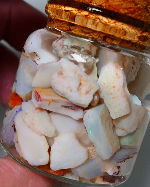 Coober Pedy Opal Rough Parcel Light & Crystal 225cts Gamble but has lots colours to go at 20mm to chip size A1538