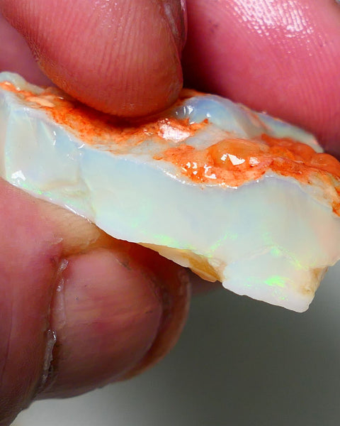 Coober Pedy Rough Opal 60cts White/Light Big chunk of Seam showing some multi colours 37x24x13mm NS037