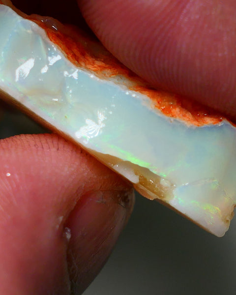 Coober Pedy Rough Opal 60cts White/Light Big chunk of Seam showing some multi colours 37x24x13mm NS037