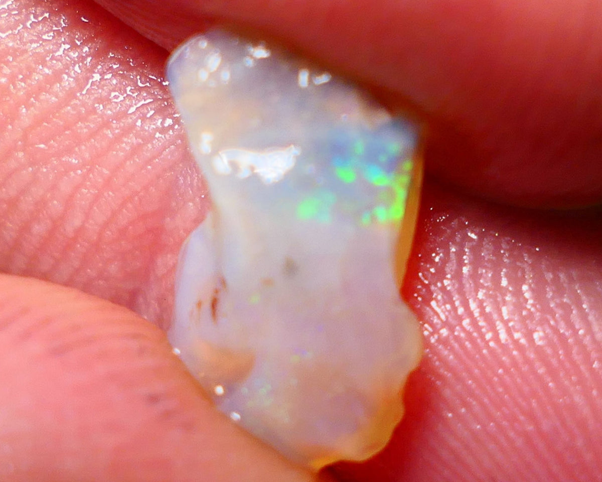 Lightning Ridge Rough Opal 2.15cts Crystal Seam piece showing area of multi colours 14x8x3mm NS036