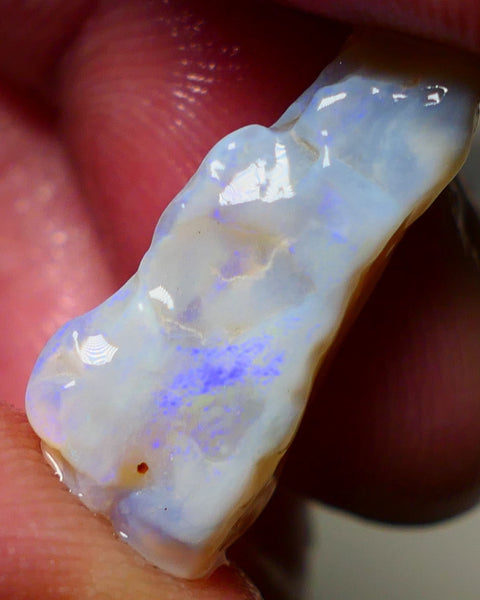 Lightning Ridge Rough Opal 8cts Grey Base Gamble Seam some Blue fires in the bar 20x9x9mm Auction NS025