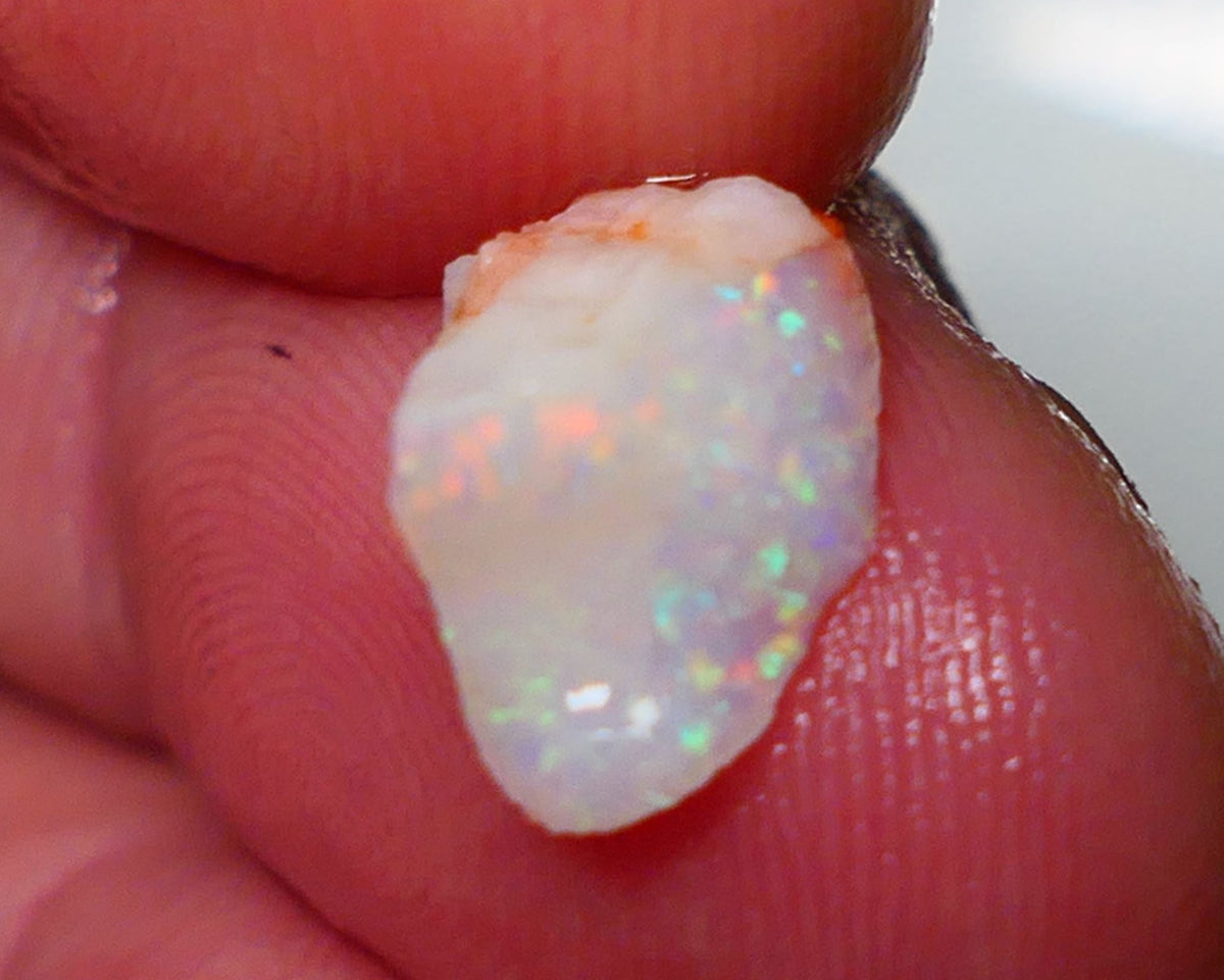 Coober Pedy Rough Opal 1.85cts White/Light Seam showing some nice multi colours 11x8x6mm NS078