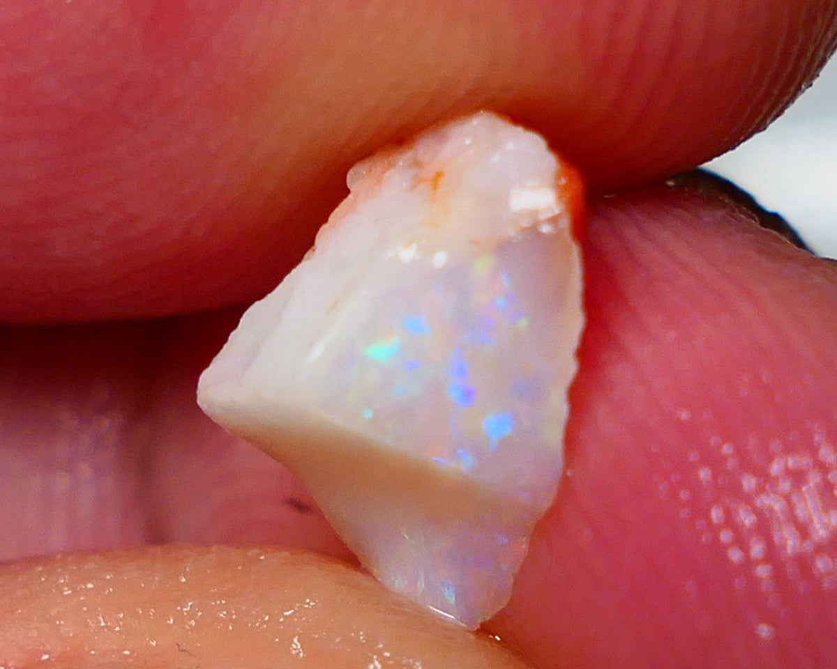 Coober Pedy Rough Opal 1.85cts White/Light Seam showing some nice multi colours 11x8x6mm NS078