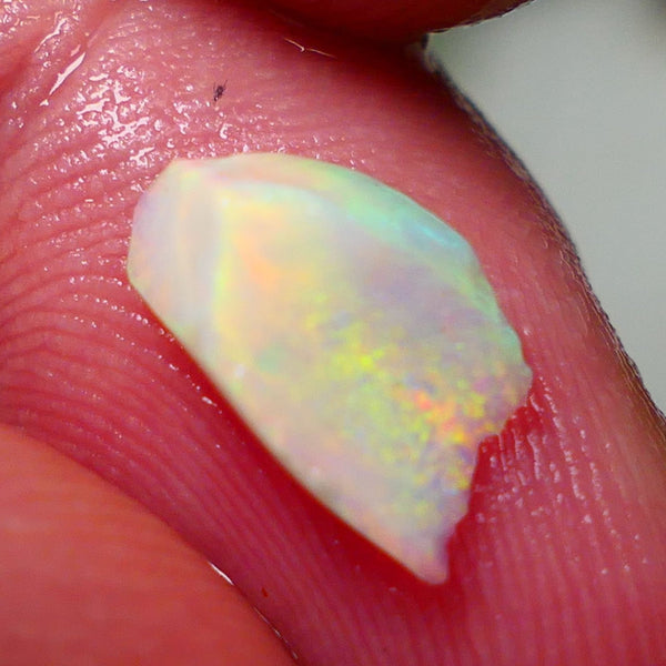 Coober Pedy Opal Rough n Rub Light base  small 1.20cts Orange dominant Bright Multicolours Broad-flash Face 11x6x3mm NS115