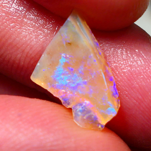 Lightning Ridge Opal Dark Crystal Base Seam Rough Rub 2.65cts Gorgeous Stunning Bright fires 14x11x3mm NS114