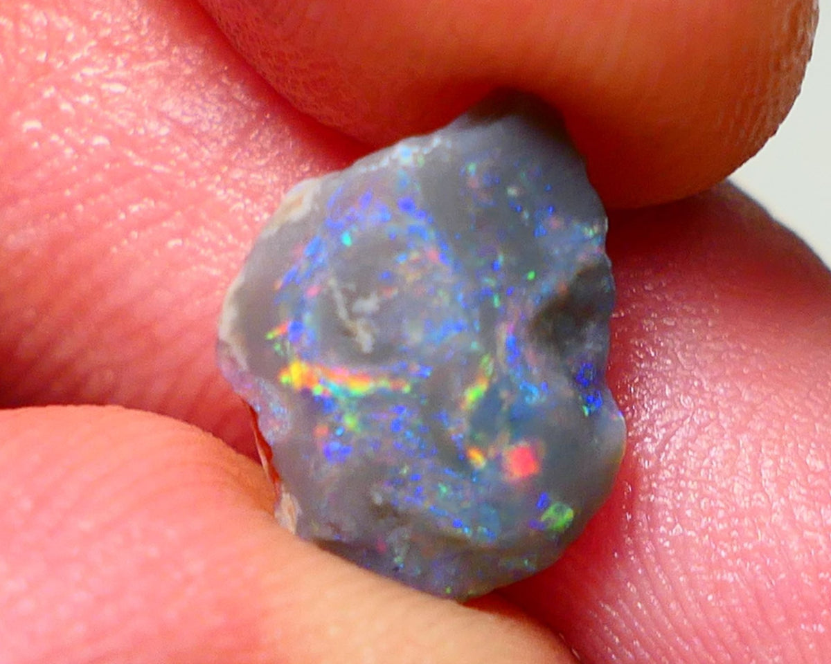 Interesting Dark Base Knobby Rough / Rub opal Miners Bench® 2.90cts Reds & Blue M.Fires 13x10x4mm AUCTION NS092