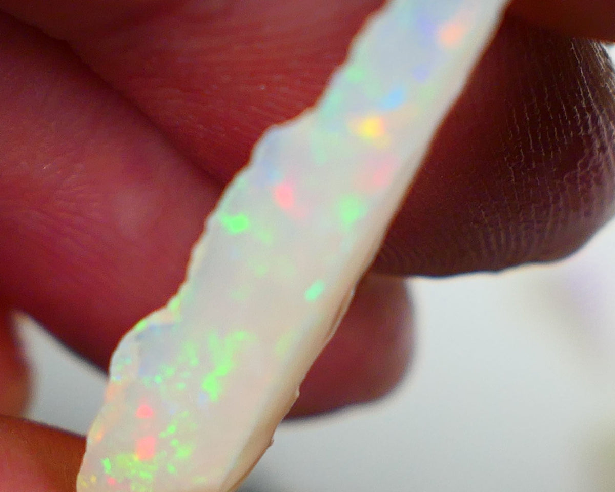 Coober Pedy Opal Rough Slice / Rub Light base 3cts Rainbow of Bright Multicolours 30x6x3mm NS139