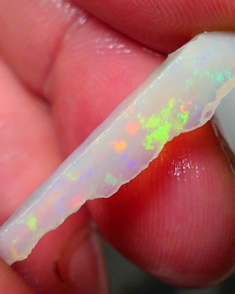 Coober Pedy Opal Rough Slice / Rub Light base 3cts Rainbow of Bright Multicolours 30x6x3mm NS139